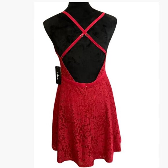 Lulus Dancing in the Moonlight Mini Dress in Red Wine Size M NWT Scarf Separate - Picture 6 of 13